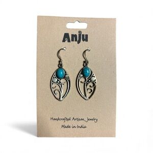 Anju Silver and Turquoise Artisan Earrings